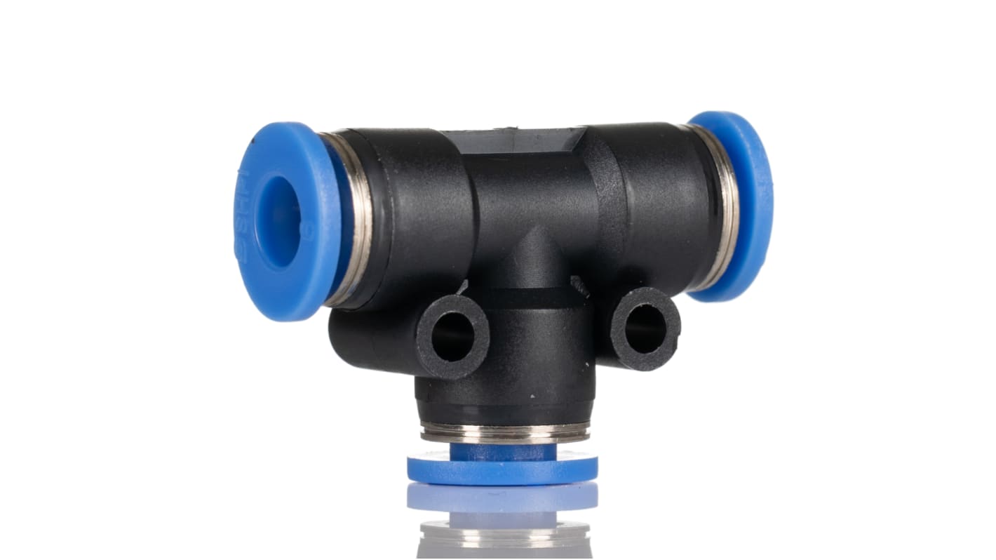 Złączka pneumatyczna Wciskane 10 mm Wciskane 10 mm RS PRO Adapter teowy do rur