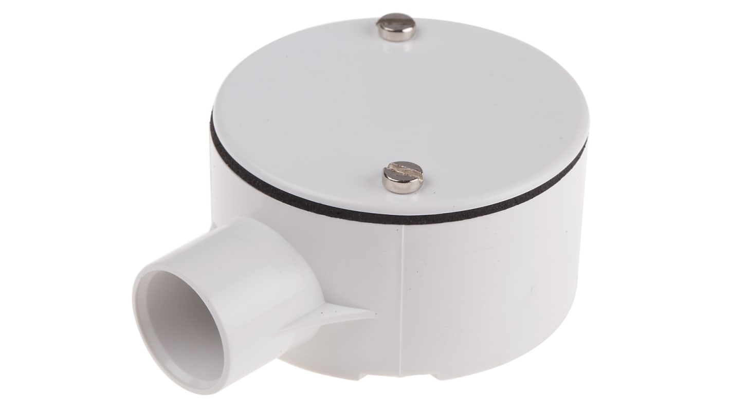 RS PRO Terminal Box, Conduit Fitting, (Dia) 20mm Nominal Size, PVC, White