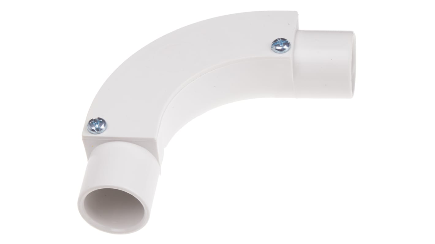 RS PRO Inspection Bend, Conduit Fitting, (Dia) 20mm Nominal Size, PVC, White