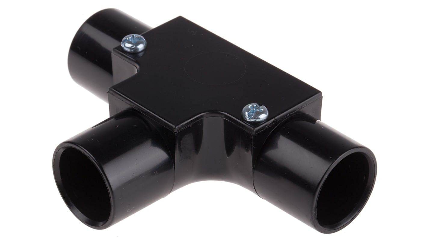 RS PRO PVC Kabelrohr Befestigung Inspektions-T-Stück (Dia) 20mm Schwarz ...