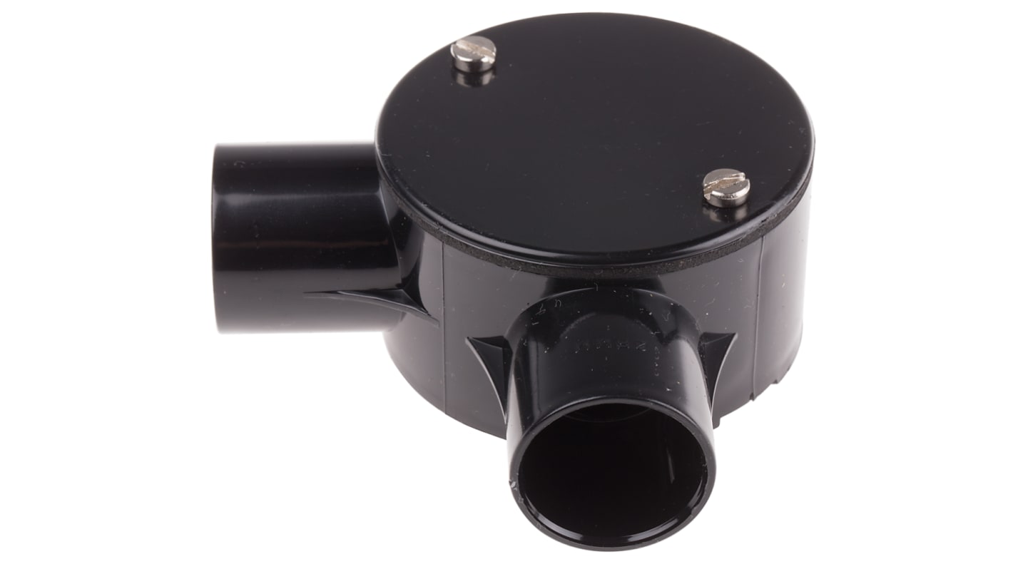 RS PRO Angle Box, Conduit Fitting, (Dia) 25mm Nominal Size, PVC, Black