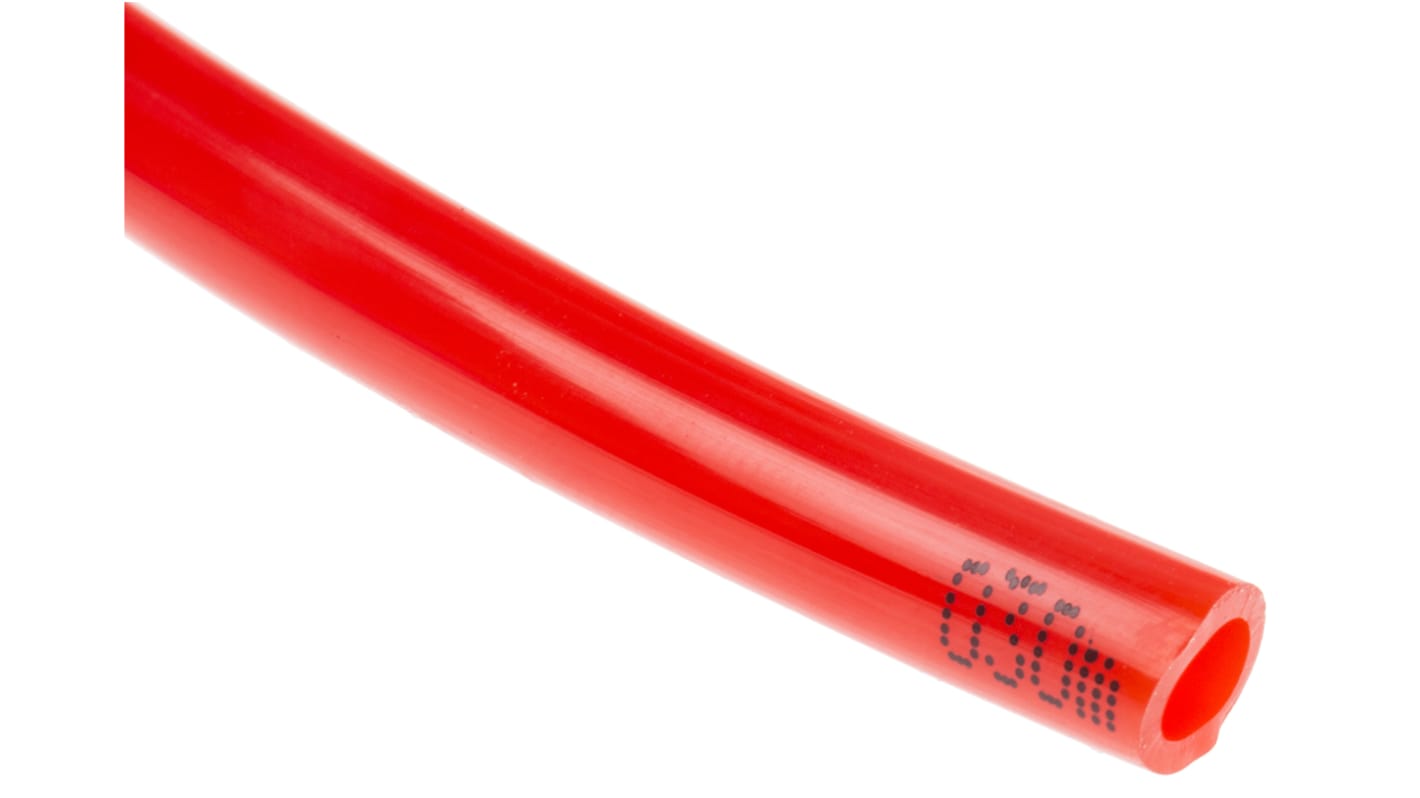 Tuyau à air comprimé RS PRO, 6mm x 4mm x 30m Rouge en Polyuréthane