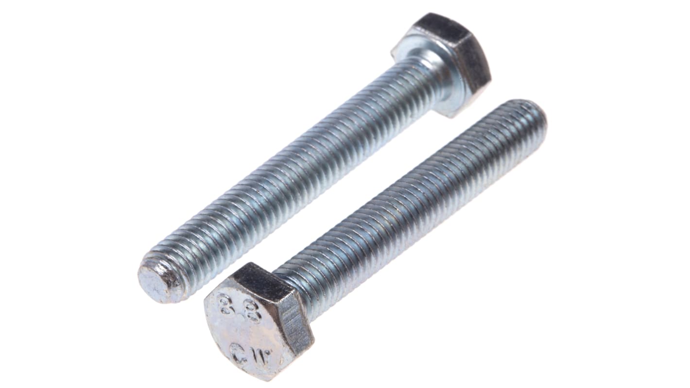 Zinc Plated Steel Hex, Hex Bolt, M8 x 60mm