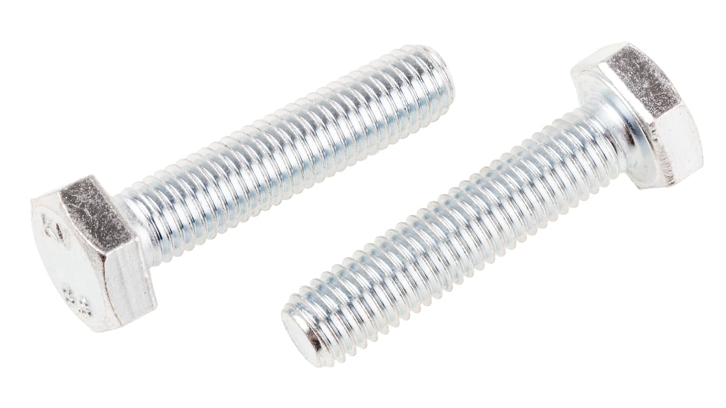 Zinc Plated Steel Hex, Hex Bolt, M10 x 45mm