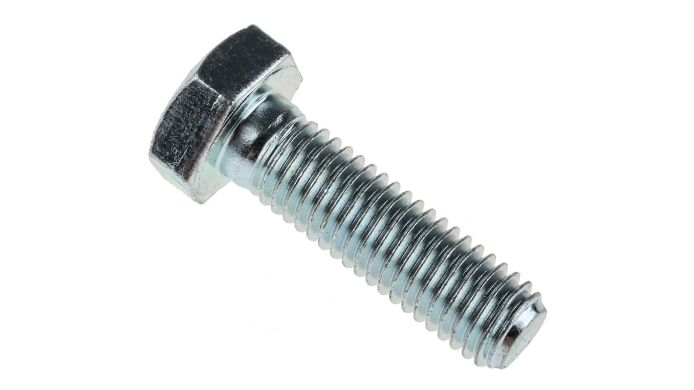 Bright Zinc Plated Steel, Hex Bolt, M10 x 35mm