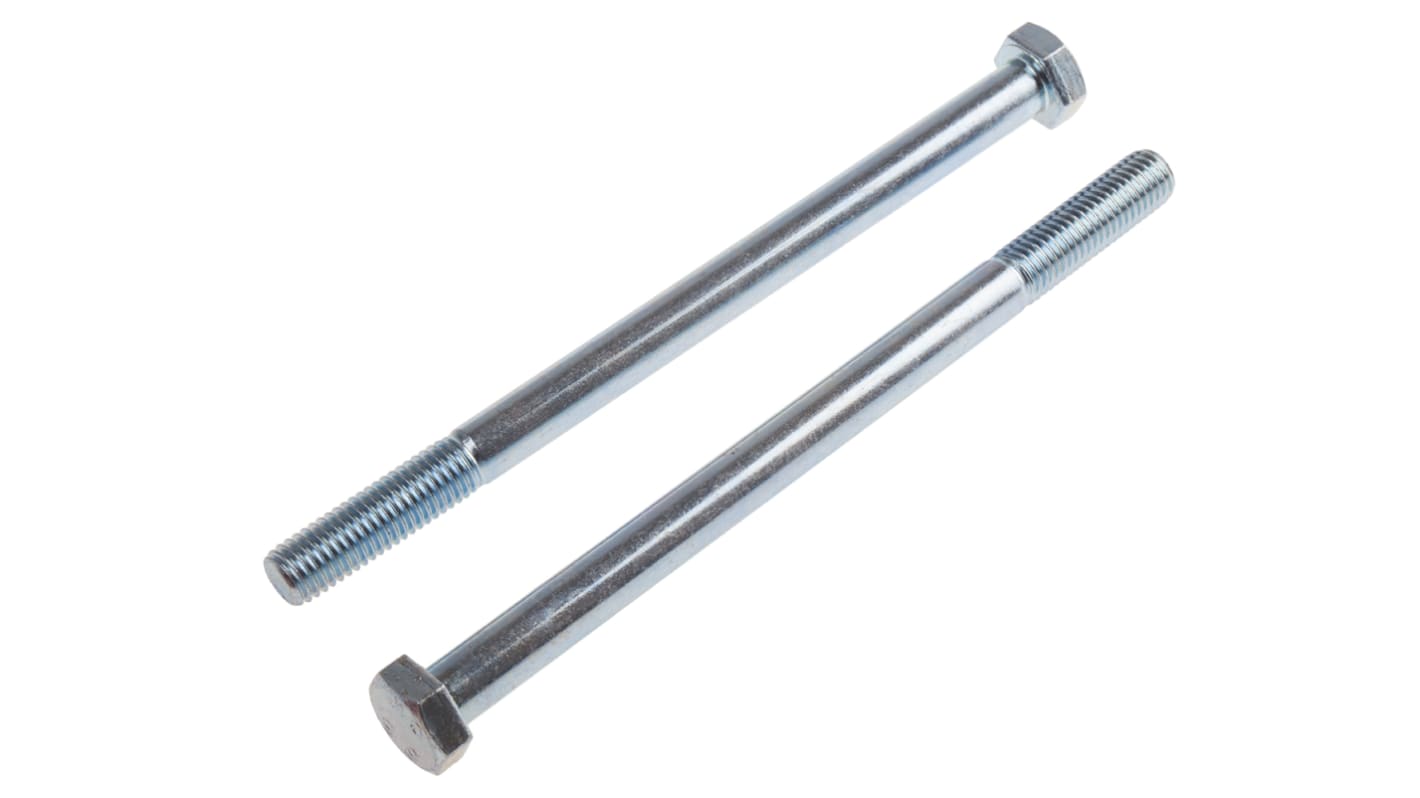 Bright Zinc Plated Steel, Hex Bolt, M12 x 160mm