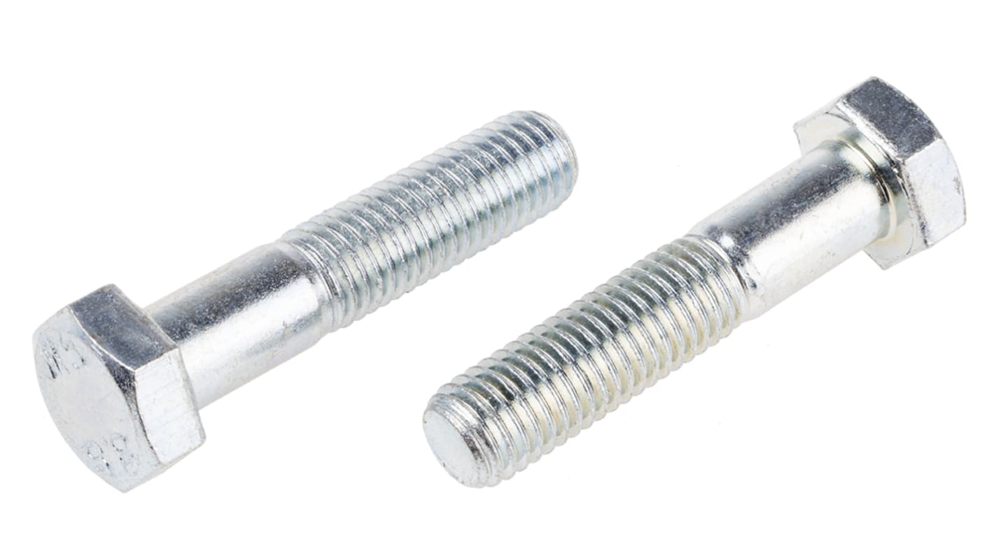 Bright Zinc Plated Steel, Hex Bolt, M14 x 65mm