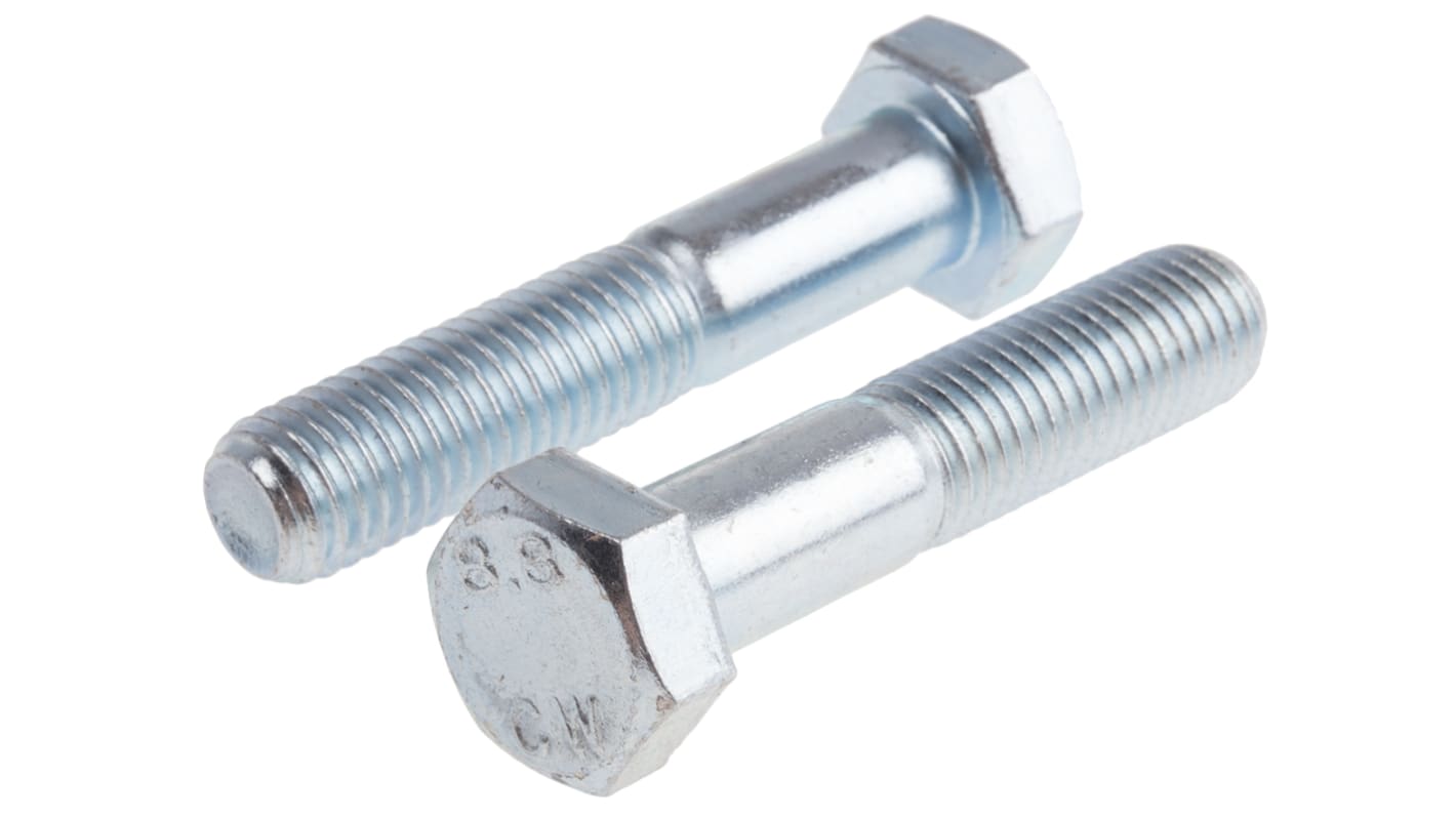 Bright Zinc Plated Steel, Hex Bolt, M14 x 70mm