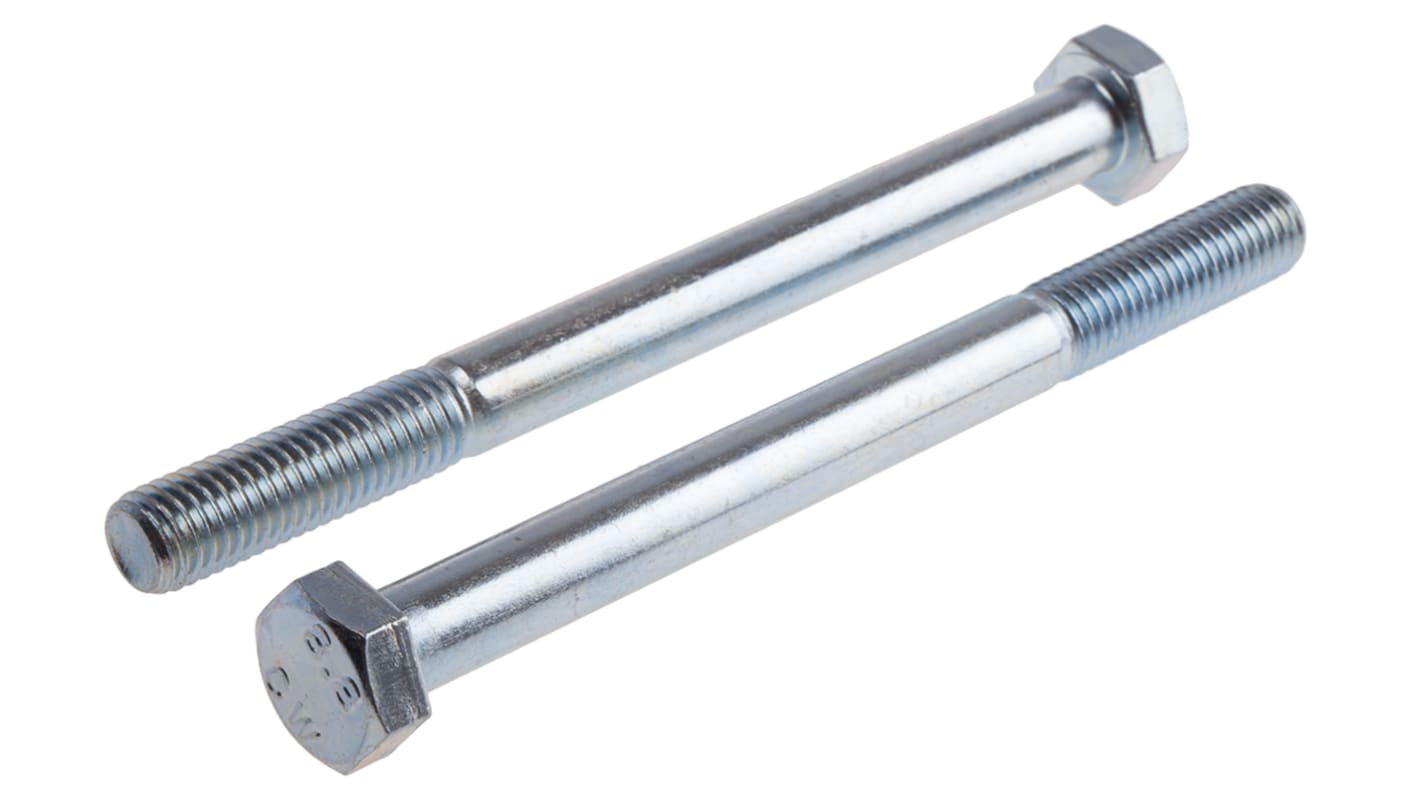 Bright Zinc Plated Steel, Hex Bolt, M14 x 130mm