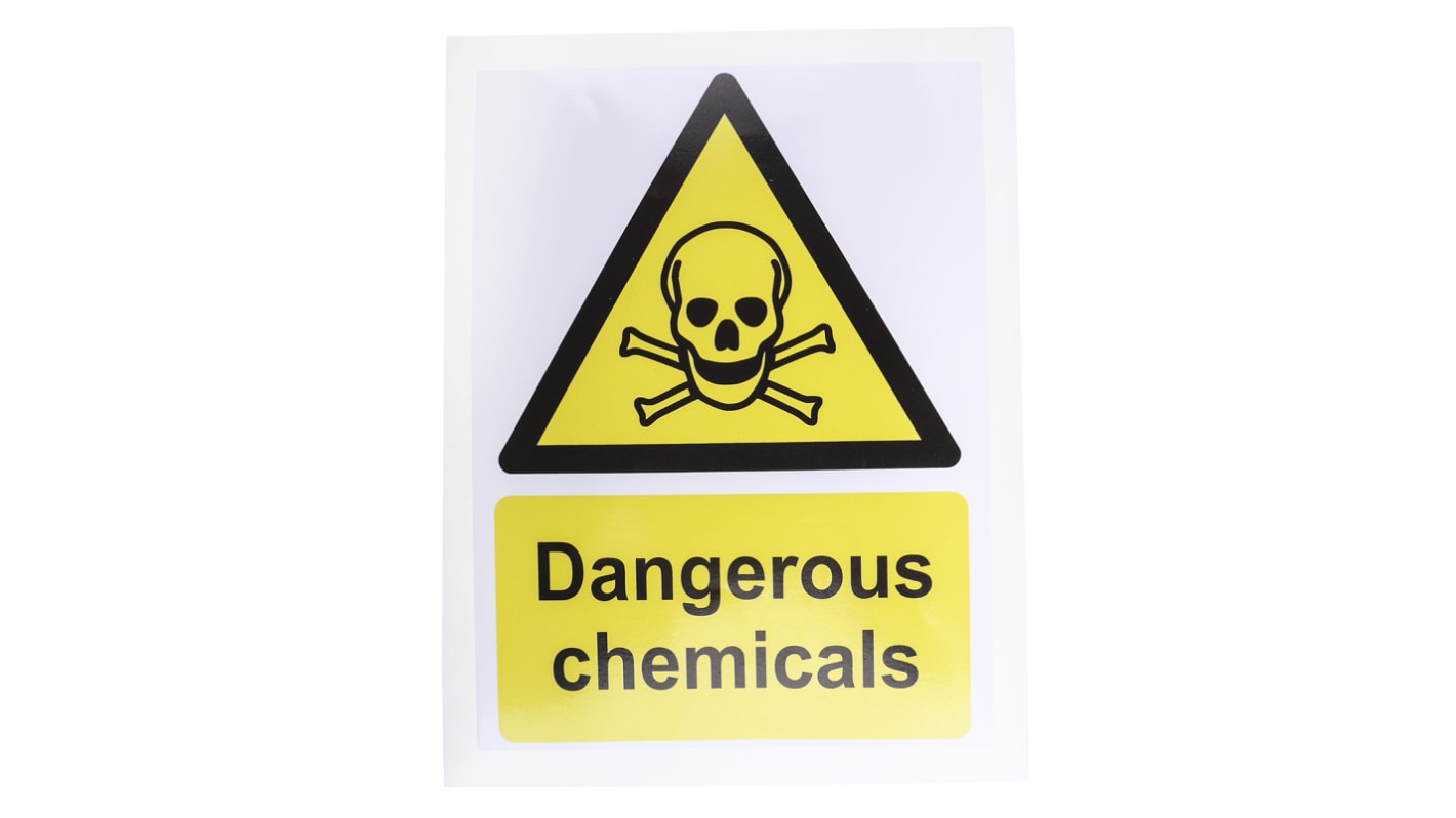 RS PRO Self-Adhesive Hazardous Substances Hazard Warning Sign (English)