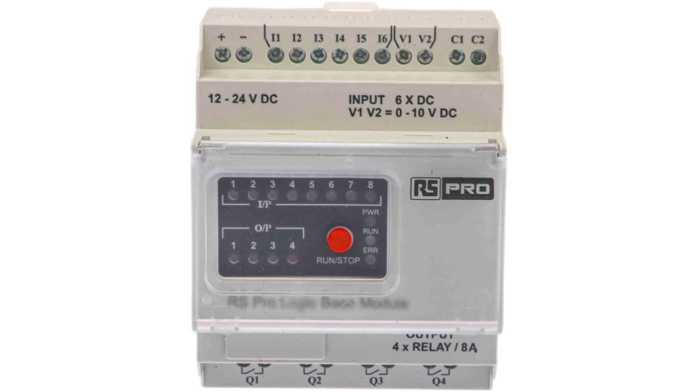 RS PRO Logic Module, 12 → 24 V dc Supply, Digital, Relay Output, 8