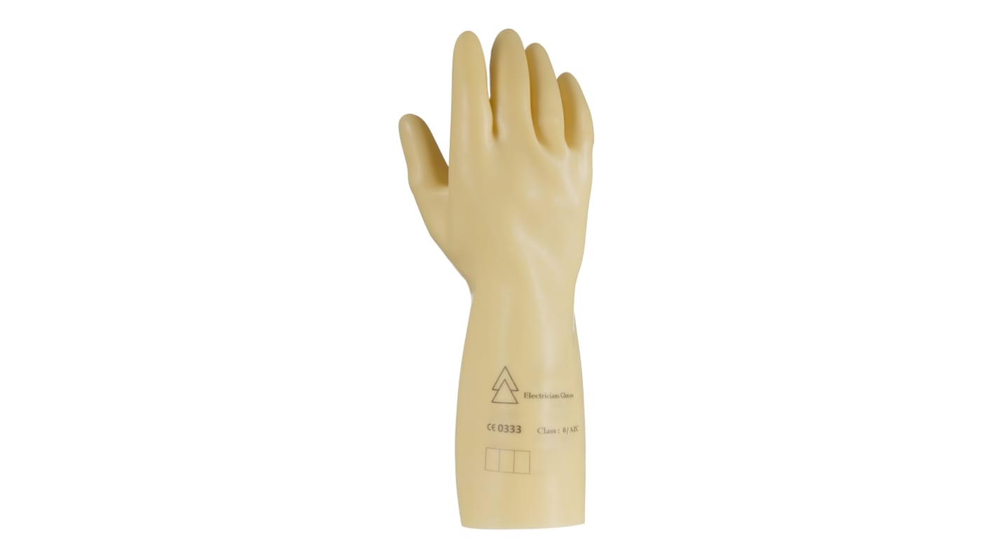 Penta Beige Latex Electrical Protection Electrical Insulating Gloves, Size 9, Large, Latex Coating