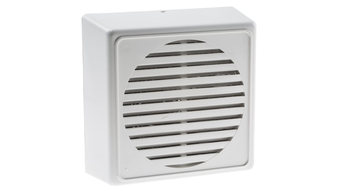 Segnalatore acustico per allarme RS PRO, 92dB, 112 x 112 x 50mm Bianco