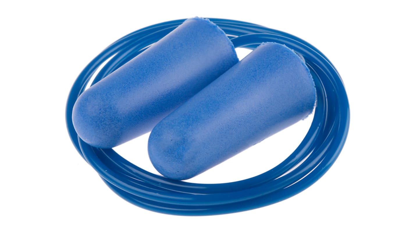 RS PRO Blue Disposable Corded Ear Plugs, 32dB Rated, 200 Pairs