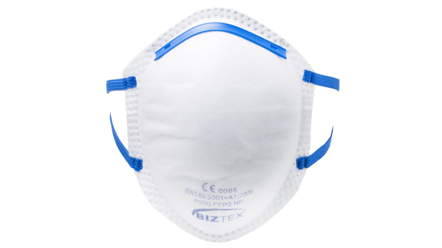 RS PRO Disposable Face Mask for General Purpose Protection, FFP2, Non-Valved, Moulded