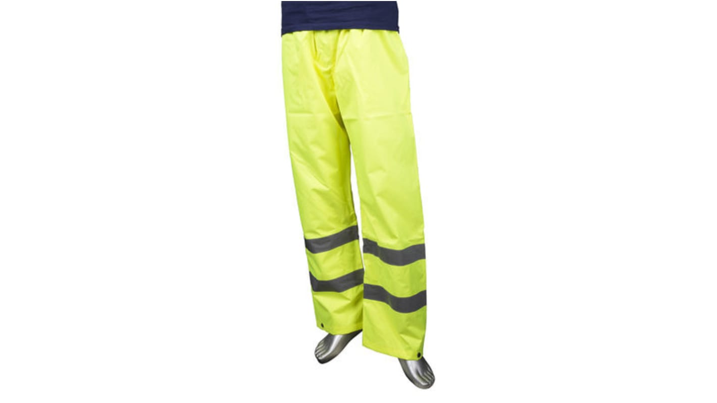 RS PRO Yellow Waterproof Hi Vis Work Trousers, S Waist Size