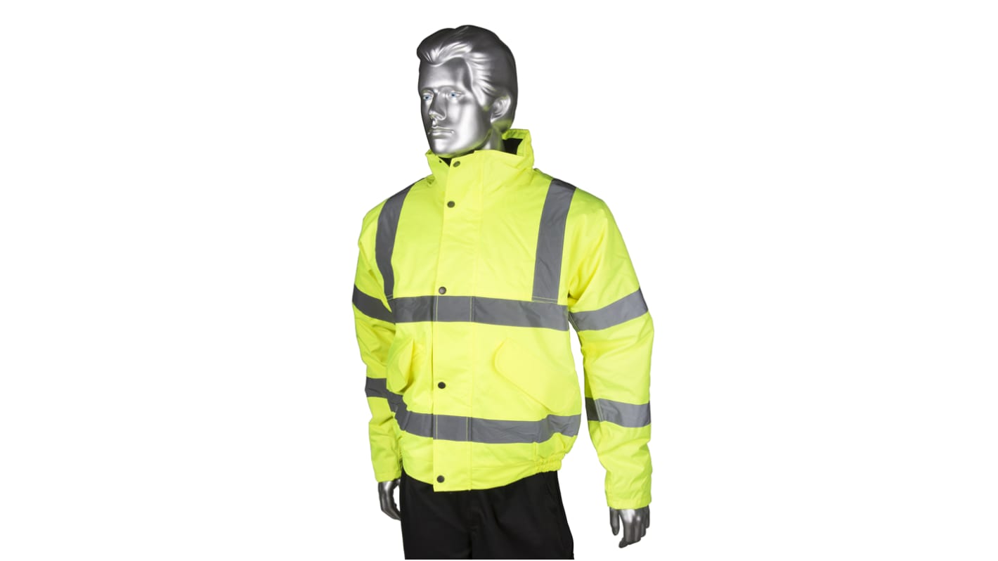 Chaqueta acolchada tipo aviador de alta visibilidad  para hombre RS PRO de color Amarillo, talla S, impermeable