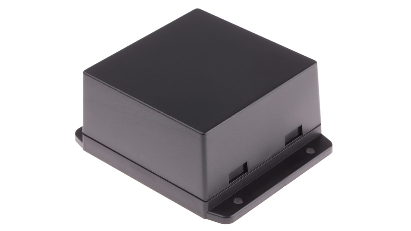 RS PRO Black ABS Enclosure, Flanged, Black Lid, 80 x 80 x 43mm