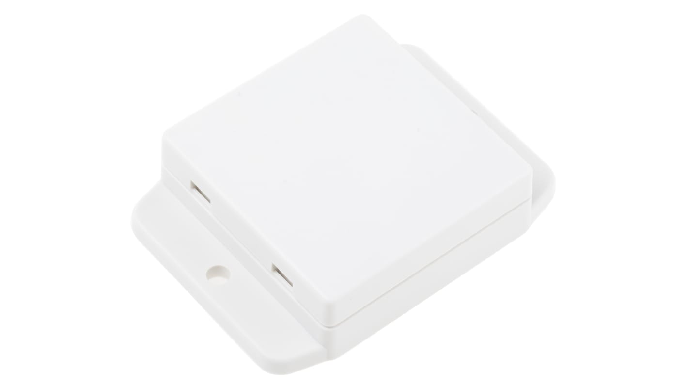 RS PRO White ABS Enclosure, Flanged, White Lid, 50 x 50 x 17mm