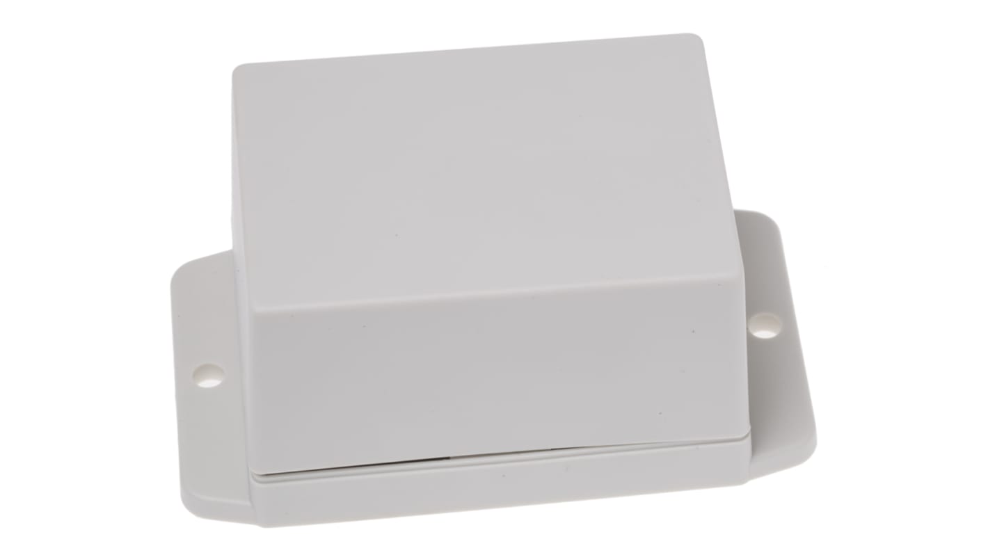 RS PRO White ABS Enclosure, Flanged, White Lid, 70 x 50 x 42mm