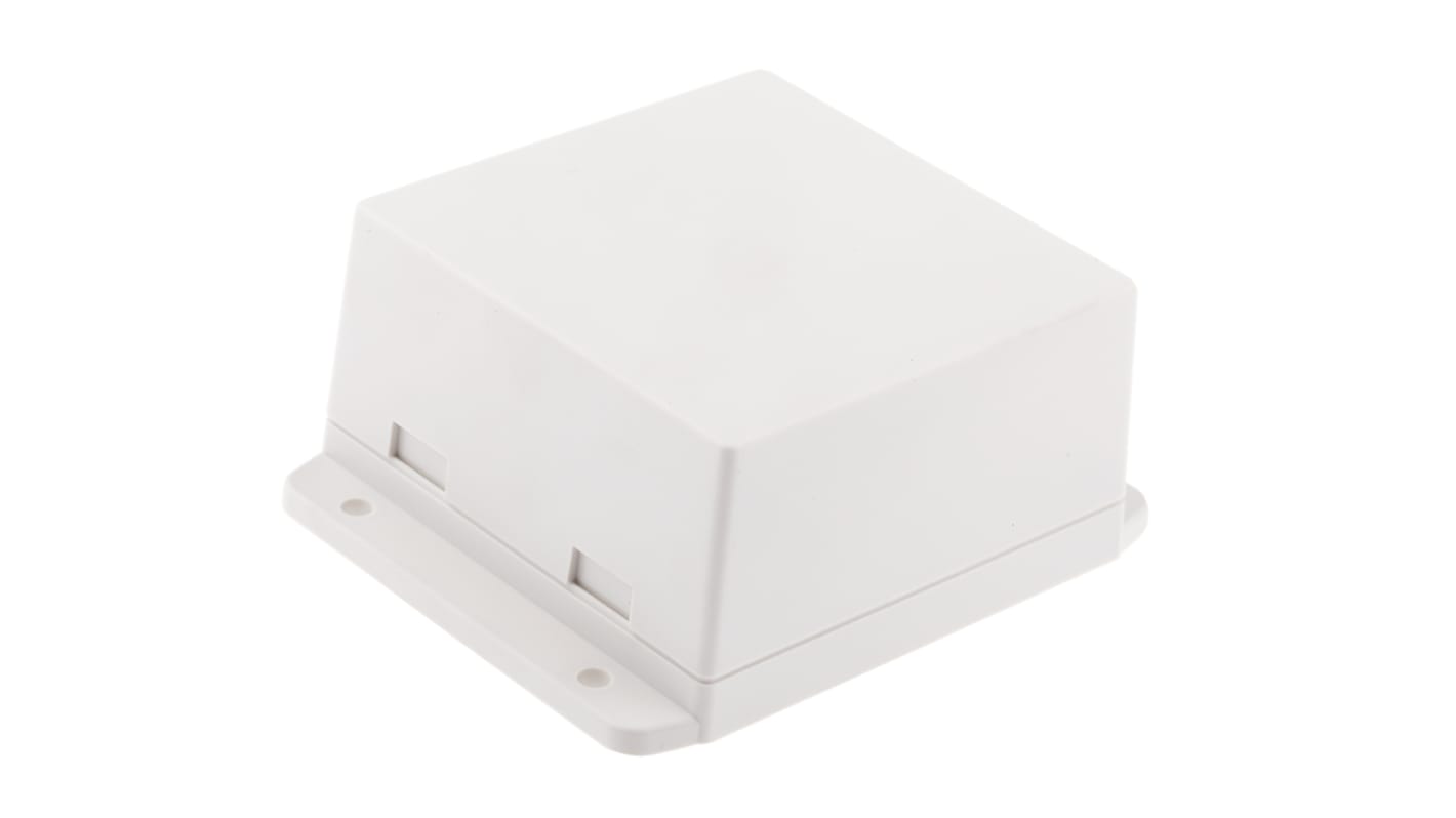 RS PRO White ABS Enclosure, Flanged, White Lid, 80 x 80 x 43mm