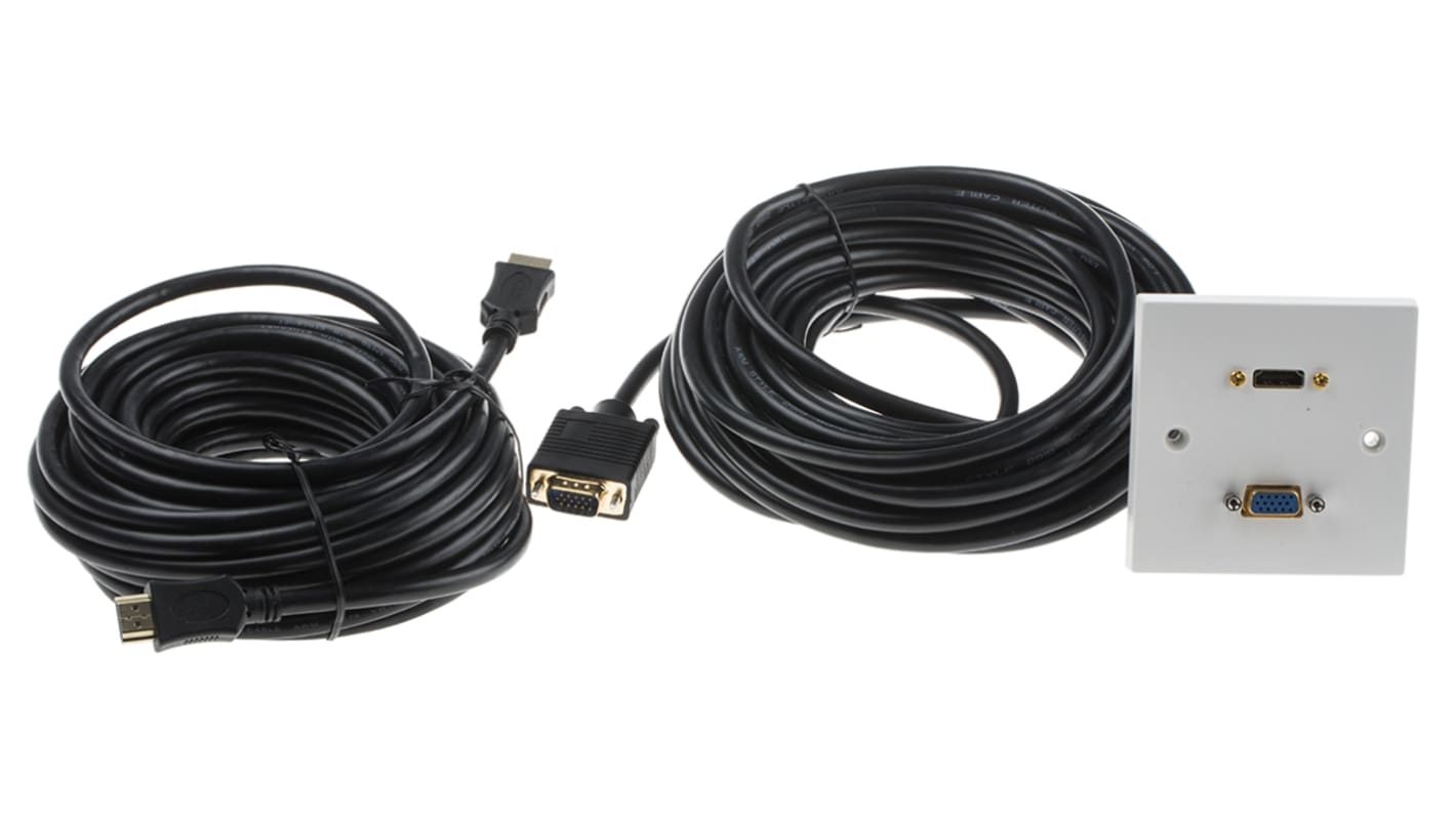 RS PRO Blende einfach, 2-fach Auslass HDMI, SVGA Buchse