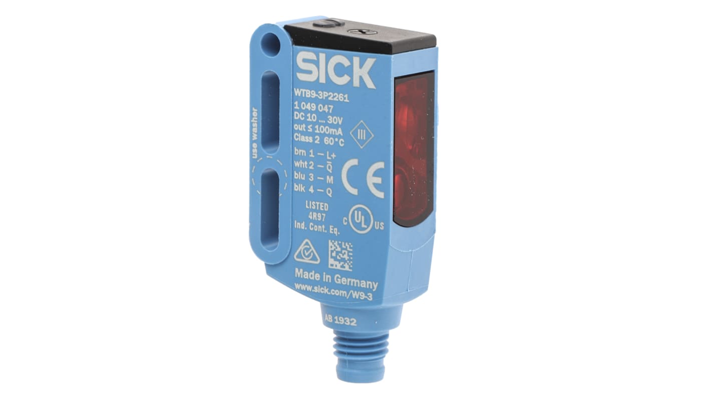 Sensore fotoelettrico Rettangolare Sick, a soppressione di sfondo, rilevamento 20 mm → 350 mm, uscita PNP