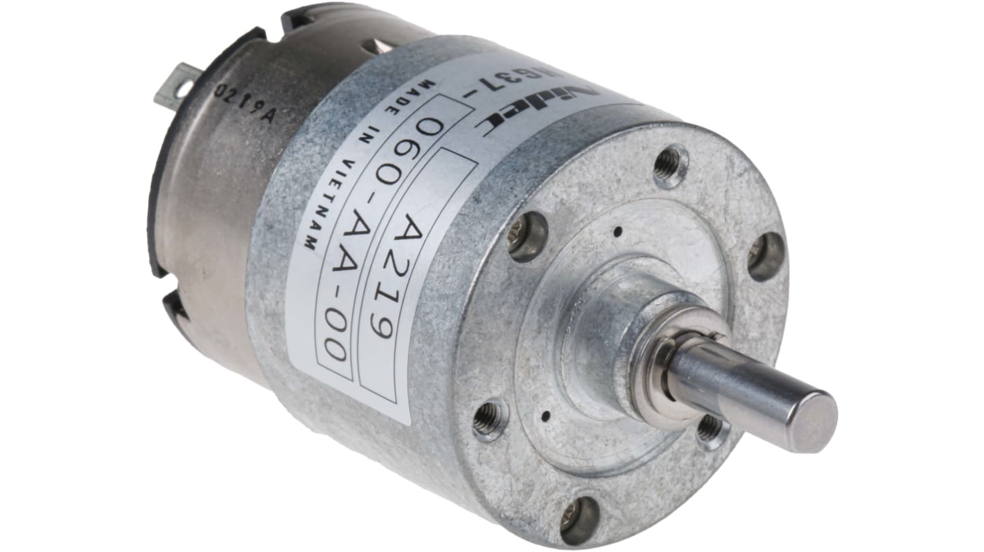 Nidec Components Geared DC Geared Motor, 12 V dc, 20 Ncm, 70 rpm, 6mm Shaft Diameter