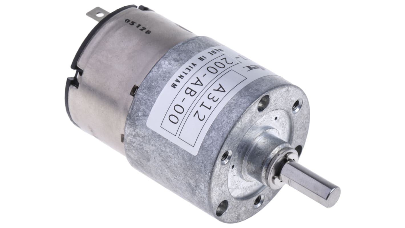 Nidec Components HG37 Getriebemotor bis 59 Ncm 200:1, 24 V dc, , Wellen-Ø 6mm, 39 (Dia.)mm