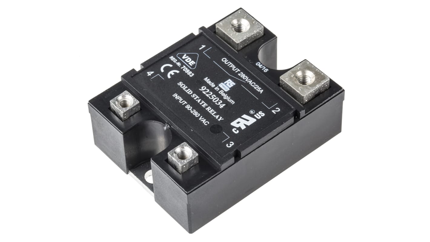 RS PRO Solid State Relay, 25 A rms Load, Panel Mount, 280 V ac Load, 280 V ac Control