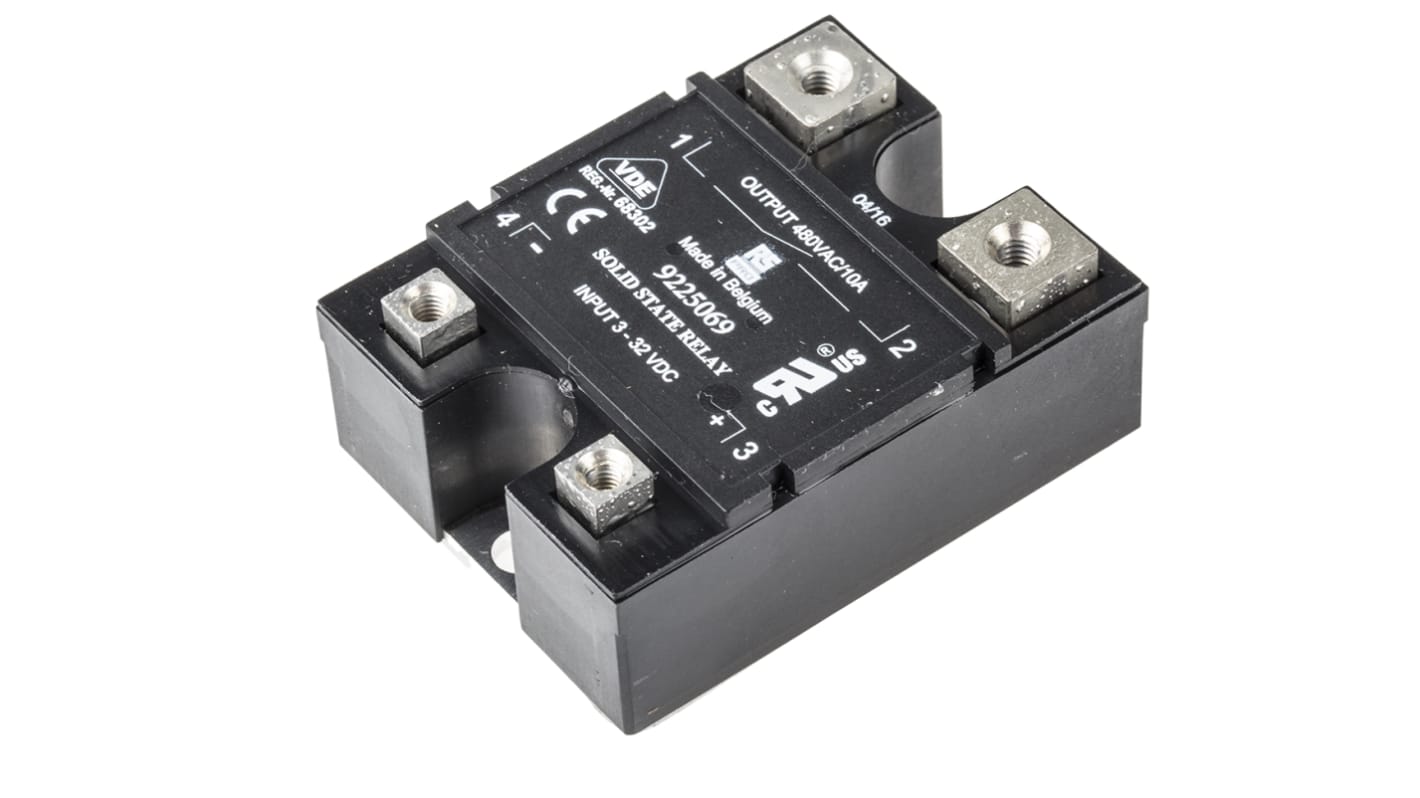 RS PRO Solid State Relay, 10 A rms Load, Panel Mount, 480 V ac Load, 32 V dc Control