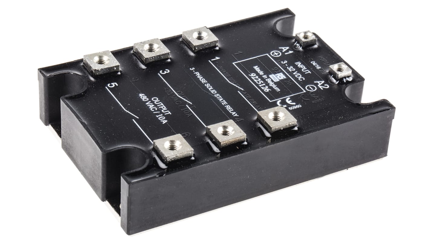 RS PRO Solid State Relay, 10 A rms Load, Panel Mount, 480 V ac Load, 32 V dc Control