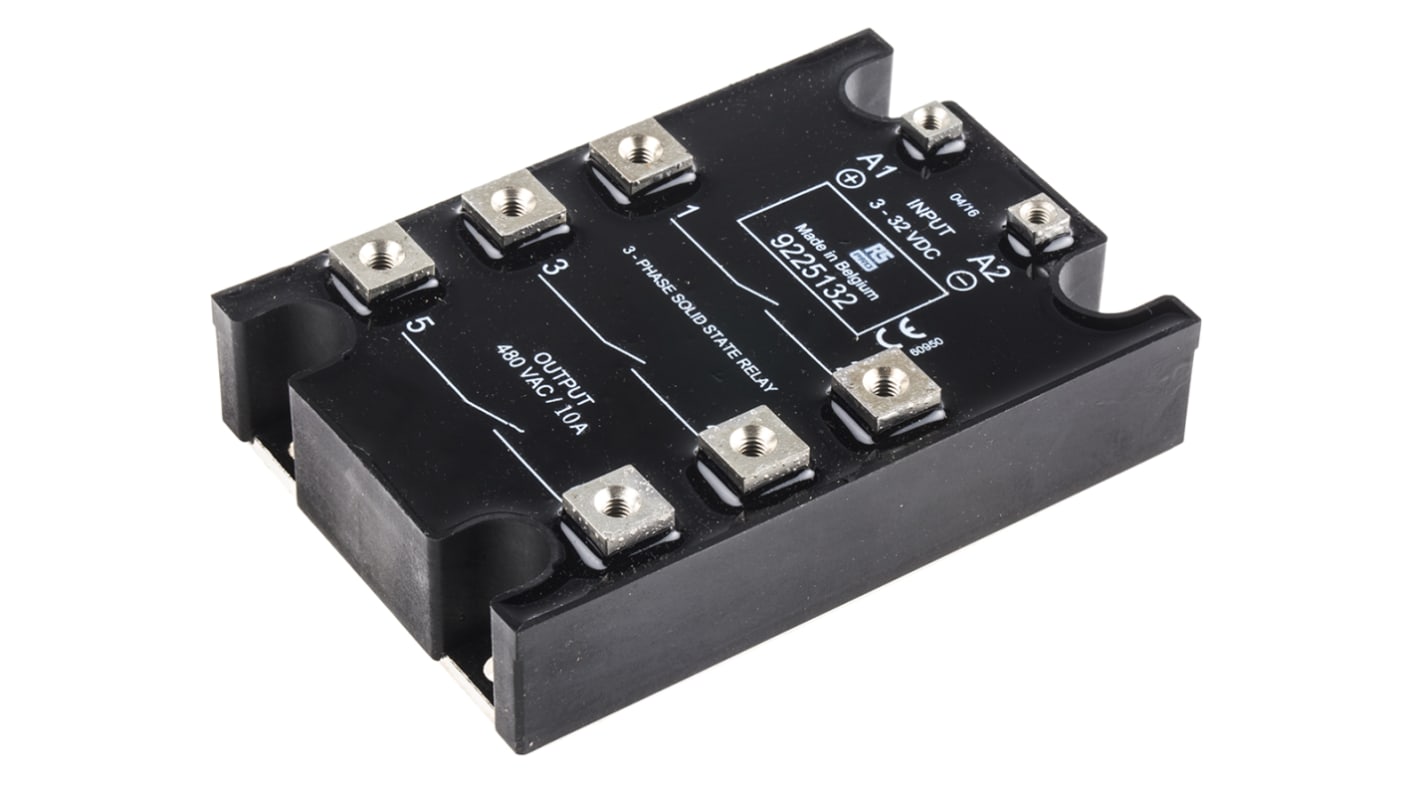 RS PRO Solid State Relay, 10 A rms Load, Panel Mount, 480 V ac Load, 32 V dc Control