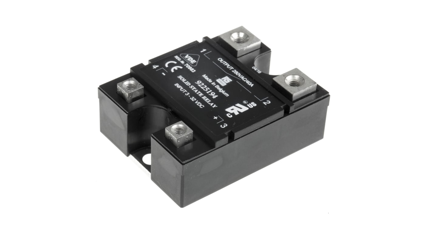RS PRO Solid State Relay, 40 A rms Load, Panel Mount, 280 V ac Load, 32 V dc Control