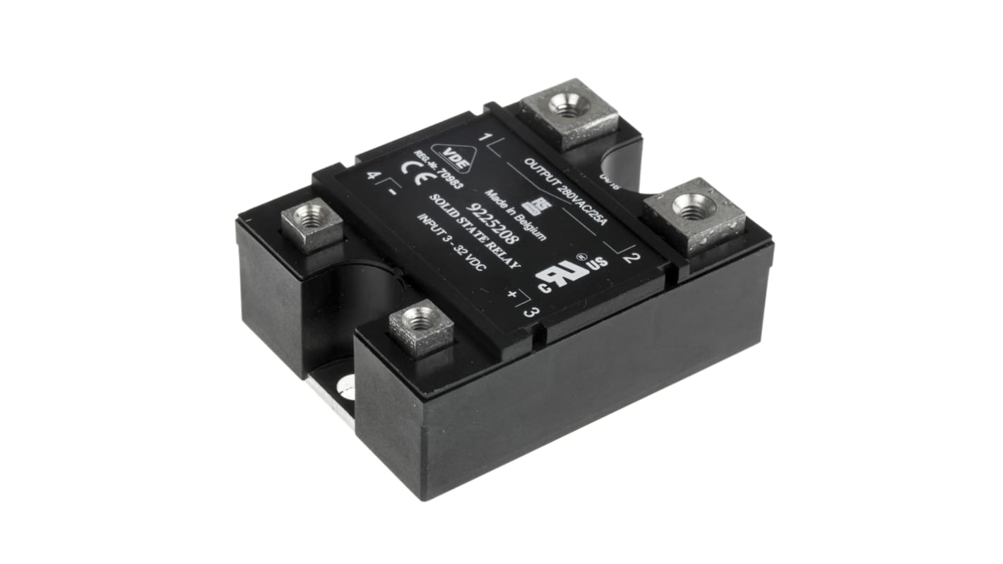 RS PRO Solid State Relay, 25 A rms Load, Panel Mount, 280 V ac Load, 32 V dc Control