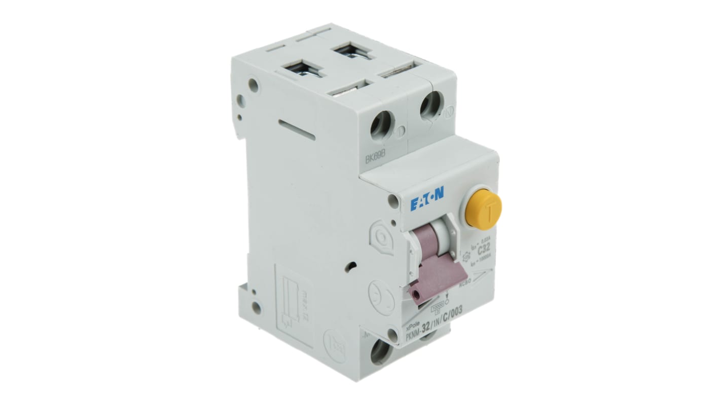 Interruptor diferencial Eaton, 32A Tipo C, 2 Polos, 30mA PKNM EN 61439