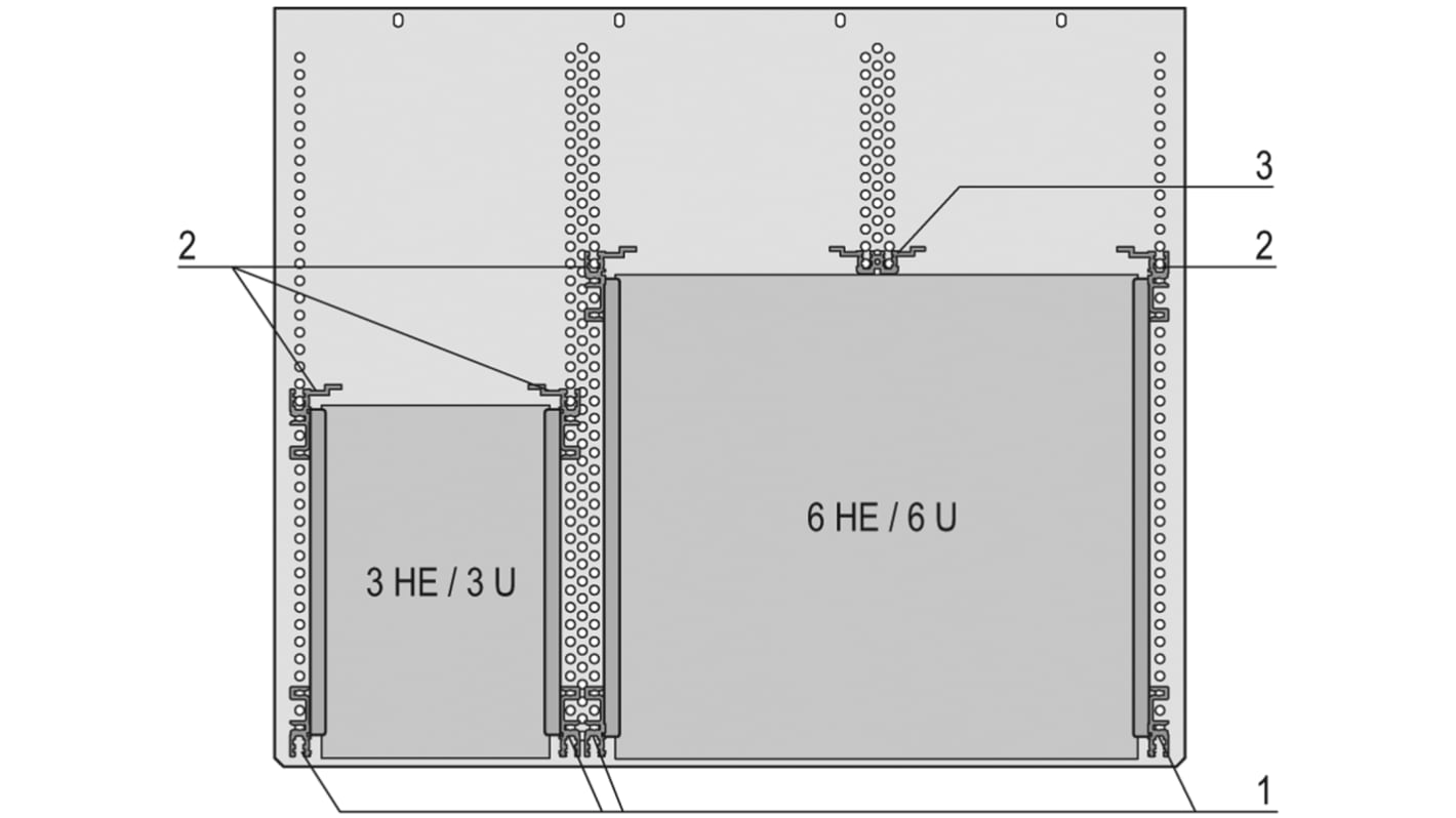 Chasis de montaje en rack nVent SCHROFF serie MultipacPRO, 2U