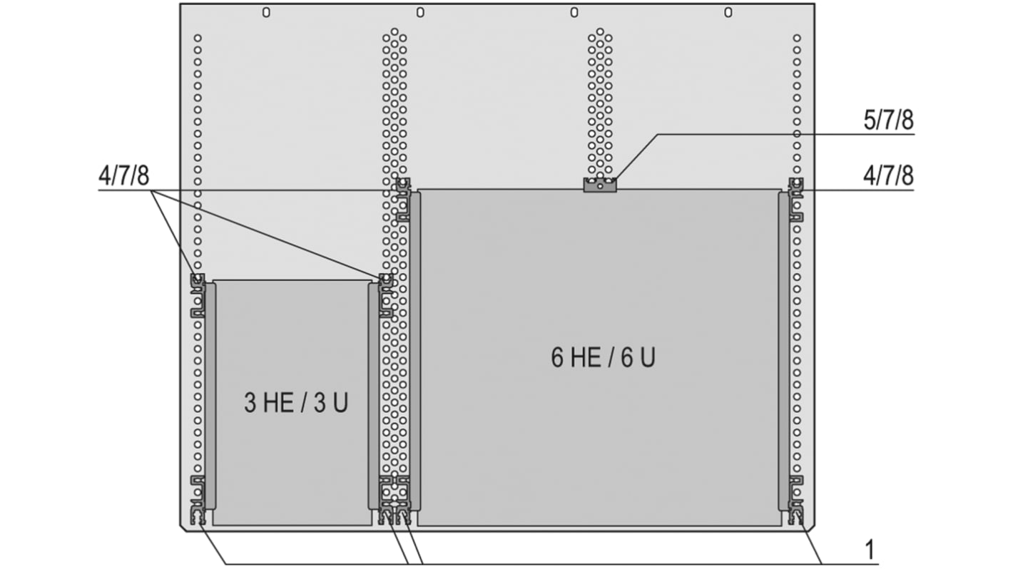 Telaio per montaggio a rack 1U nVent SCHROFF MultipacPRO