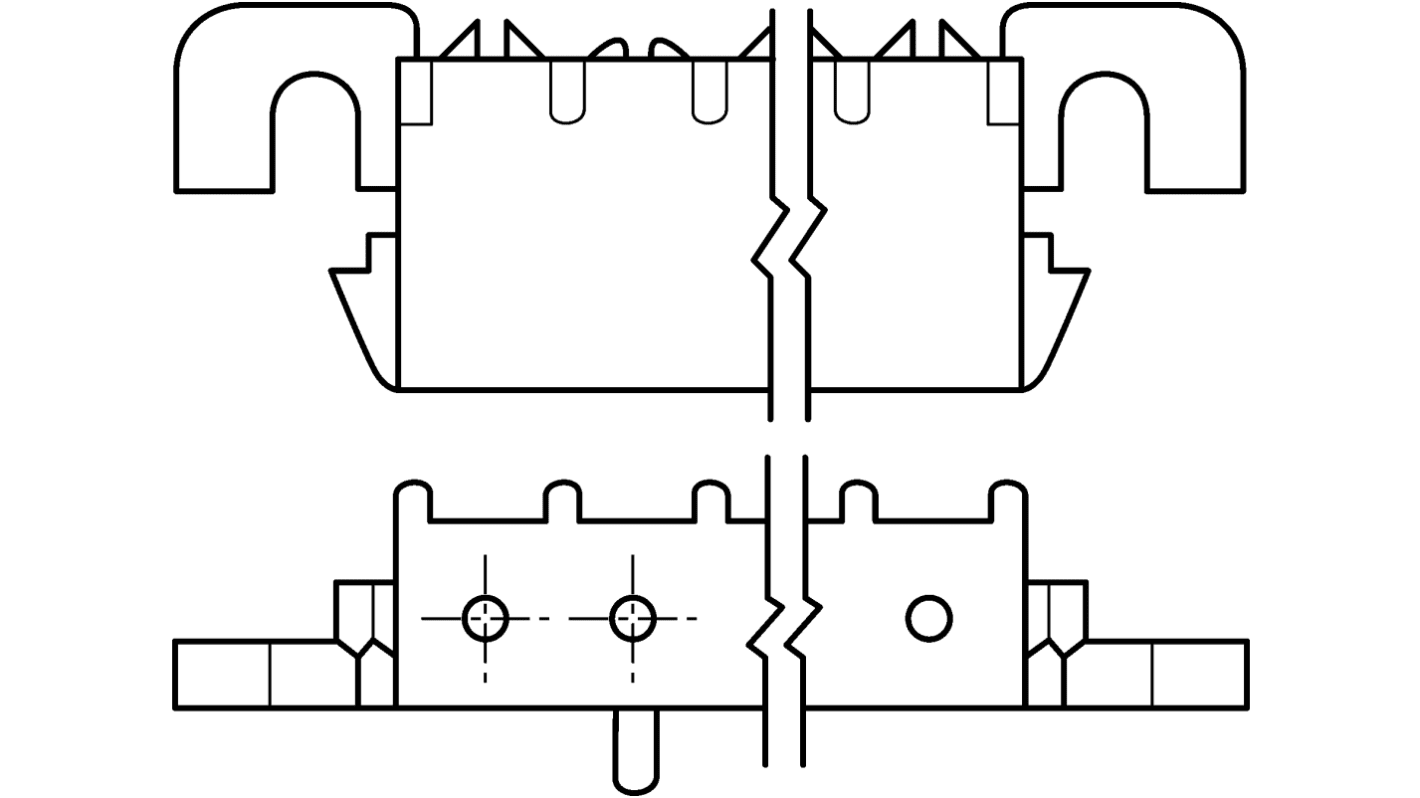 TE Connectivity 基板接続用ピンヘッダ 8極 6.35mm 1列 640584-1