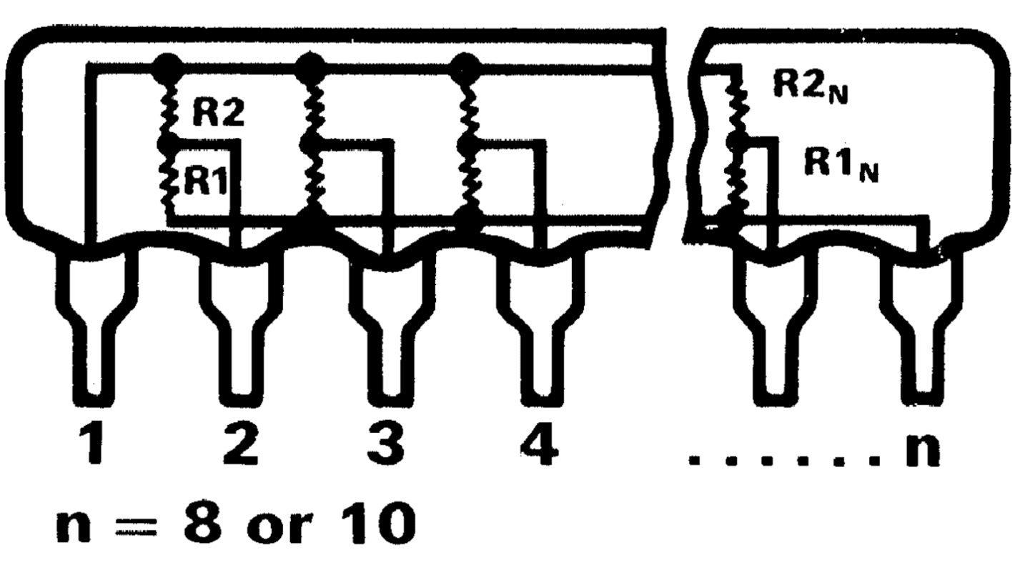 Matriz de resistencias Bourns, 330Ω, ±2%, Terminador Dual, 12 resistencias, 1W, SIP, Serie 4600X, Pin