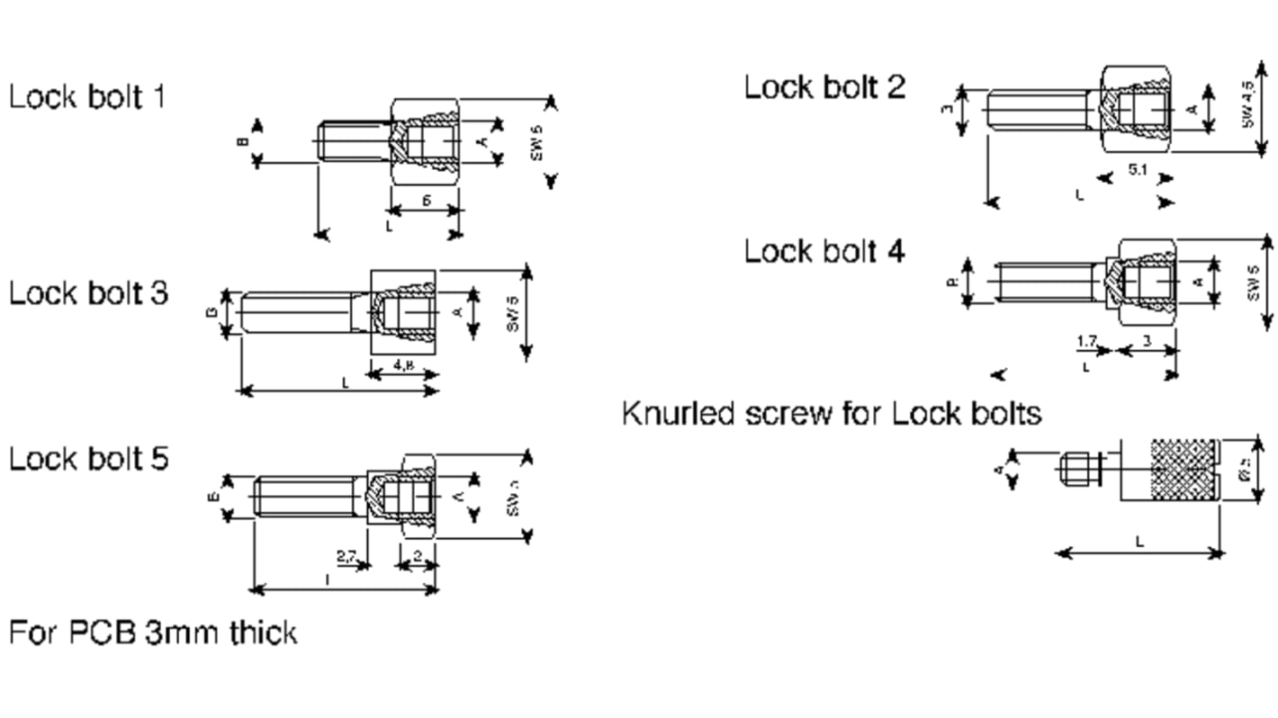 434773 Provertha, TMC Series Female Screw Lock For Use With DSub