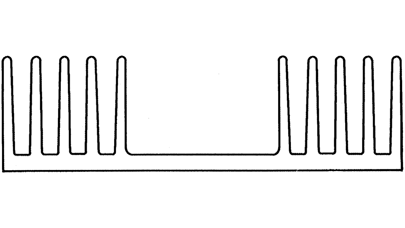 Heatsink, Universal Rectangular Alu, 1.45K/W, 75 x 120 x 37mm