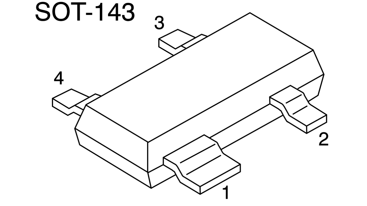 Nexperia 30V 200mA, Dual Schottky Diode, 4-Pin SOT-143B BAT74,215