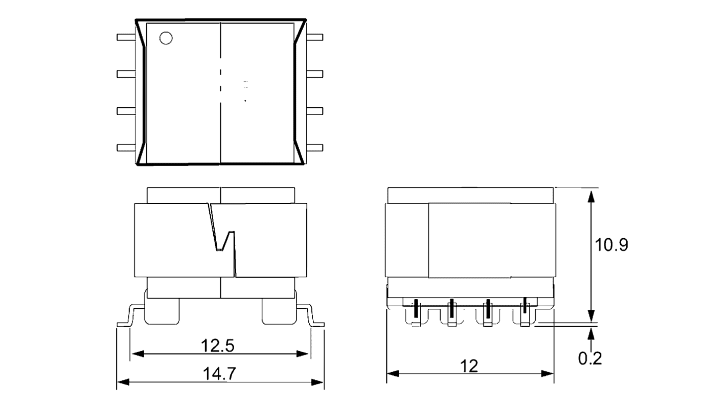Transformateur d'impulsion OEP à montage en surface, Ratio 1:1