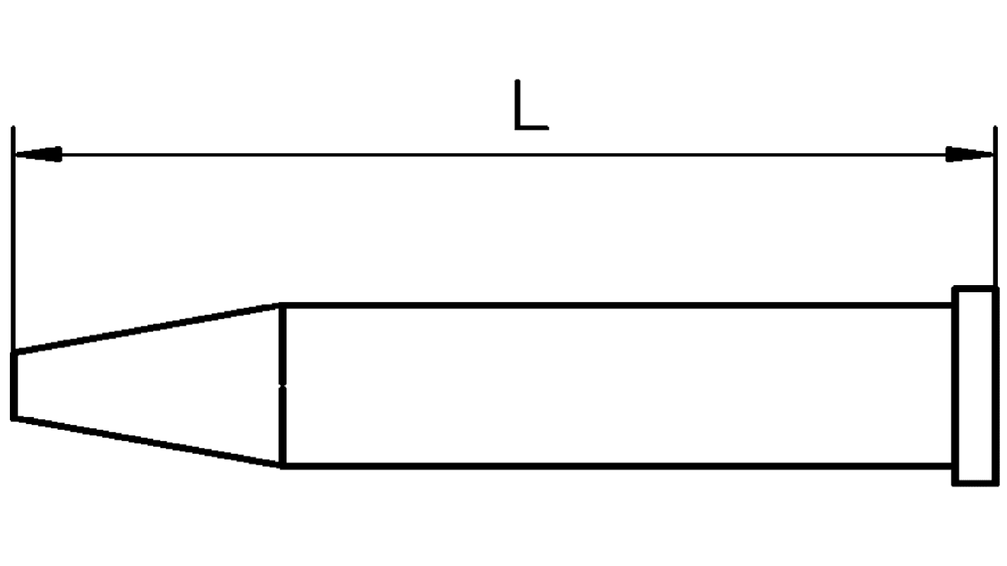 Panne de fer à souder CT5BB8 Weller, Biseau, série CT, 2.4 mm, pour W61