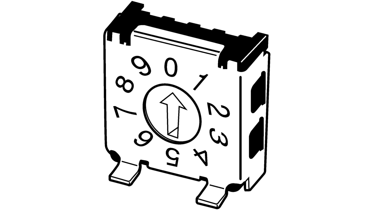Omron 10 Way Surface Mount DIP Switch, Rotary Flush Actuator