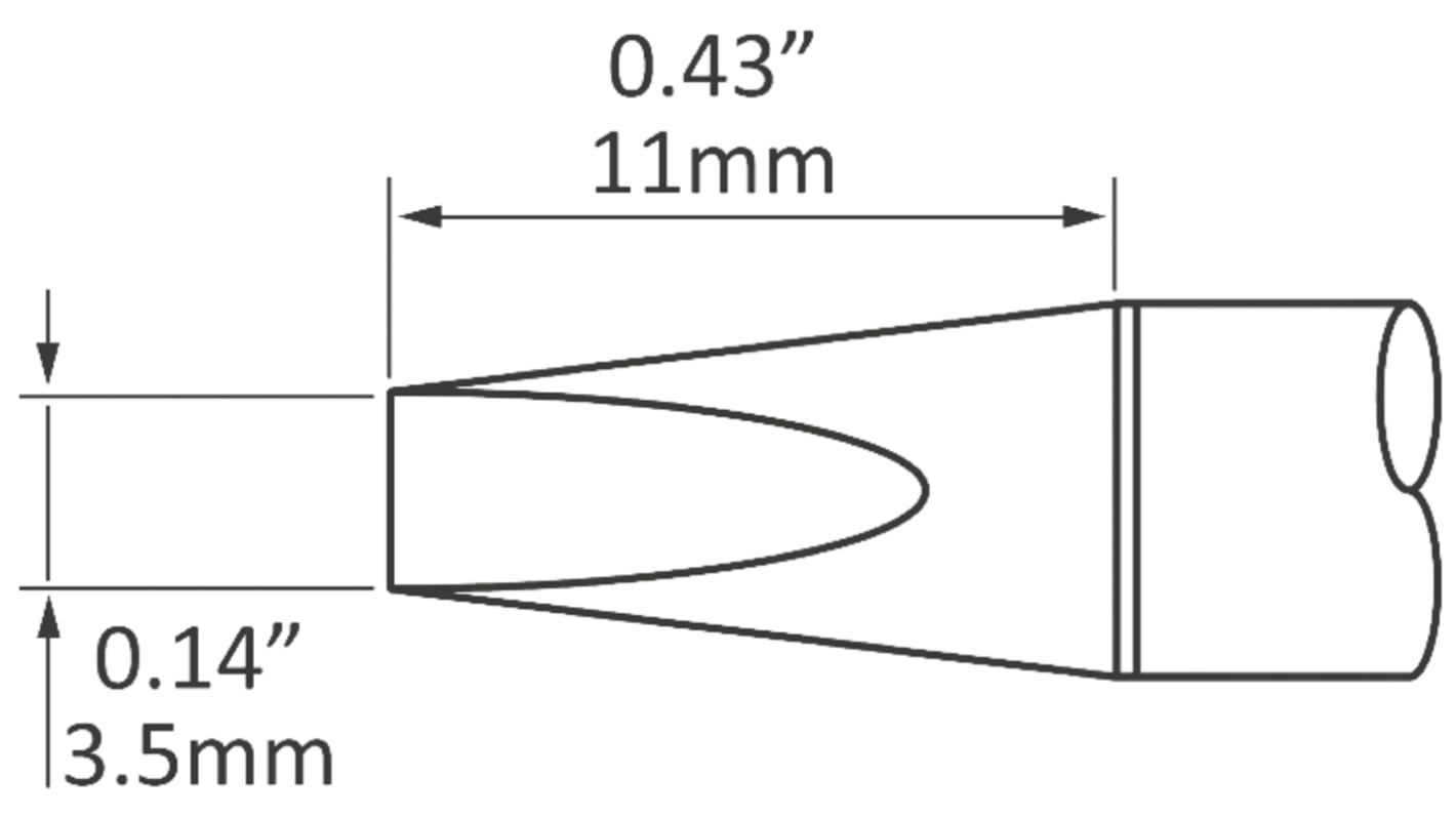 オーケー・インターナショナル はんだごて交換コテ先 SCPシリーズ3.5 mm, チゼルSCP-CH35