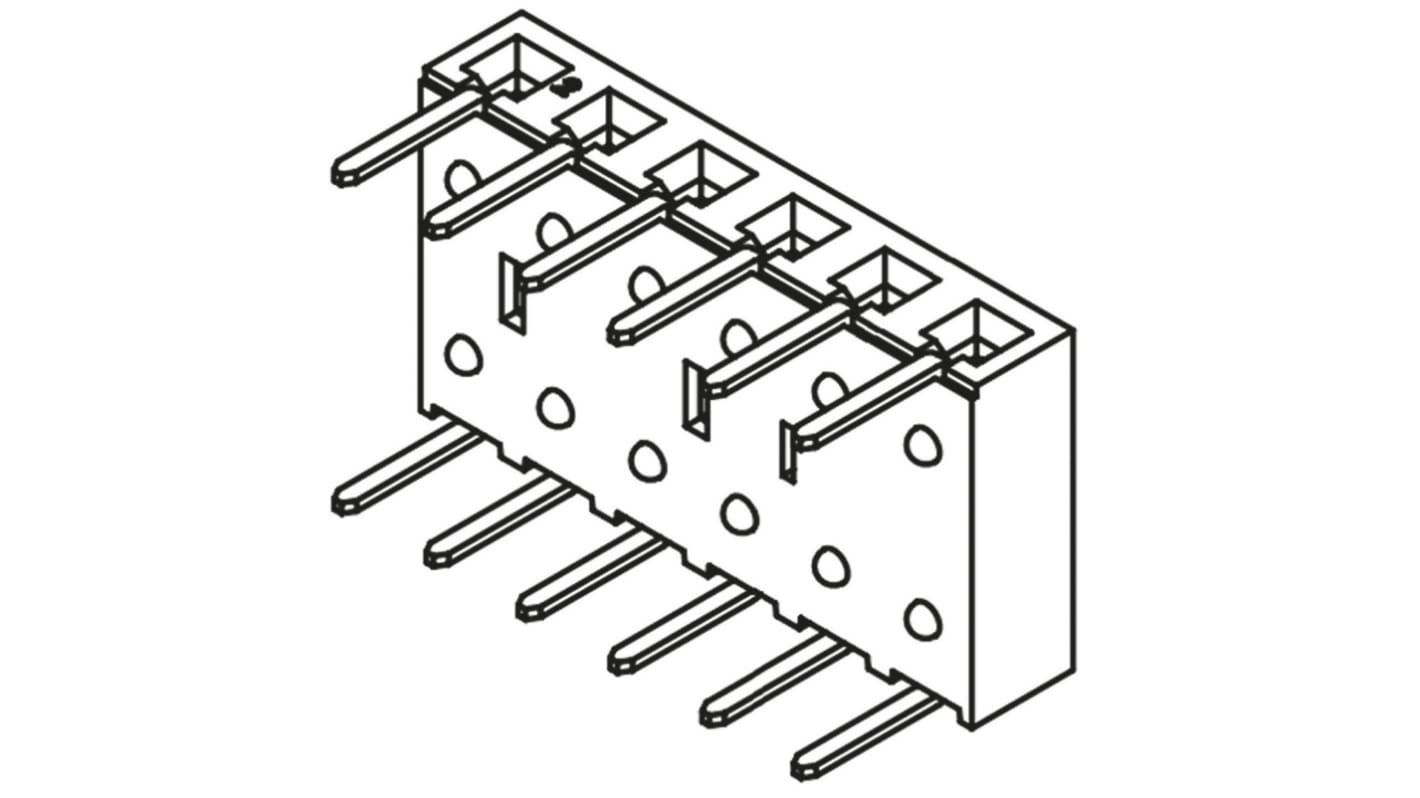 Conector hembra para PCB Ángulo de 90° Samtec serie BCS, de 6 vías en 1 fila, paso 2.54mm, 450 V, 5.9A, Montaje en