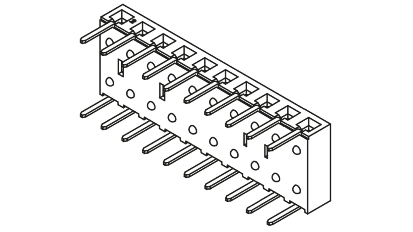 Samtec BCS Leiterplattenbuchse gewinkelt 10-polig / 1-reihig, Raster 2.54mm