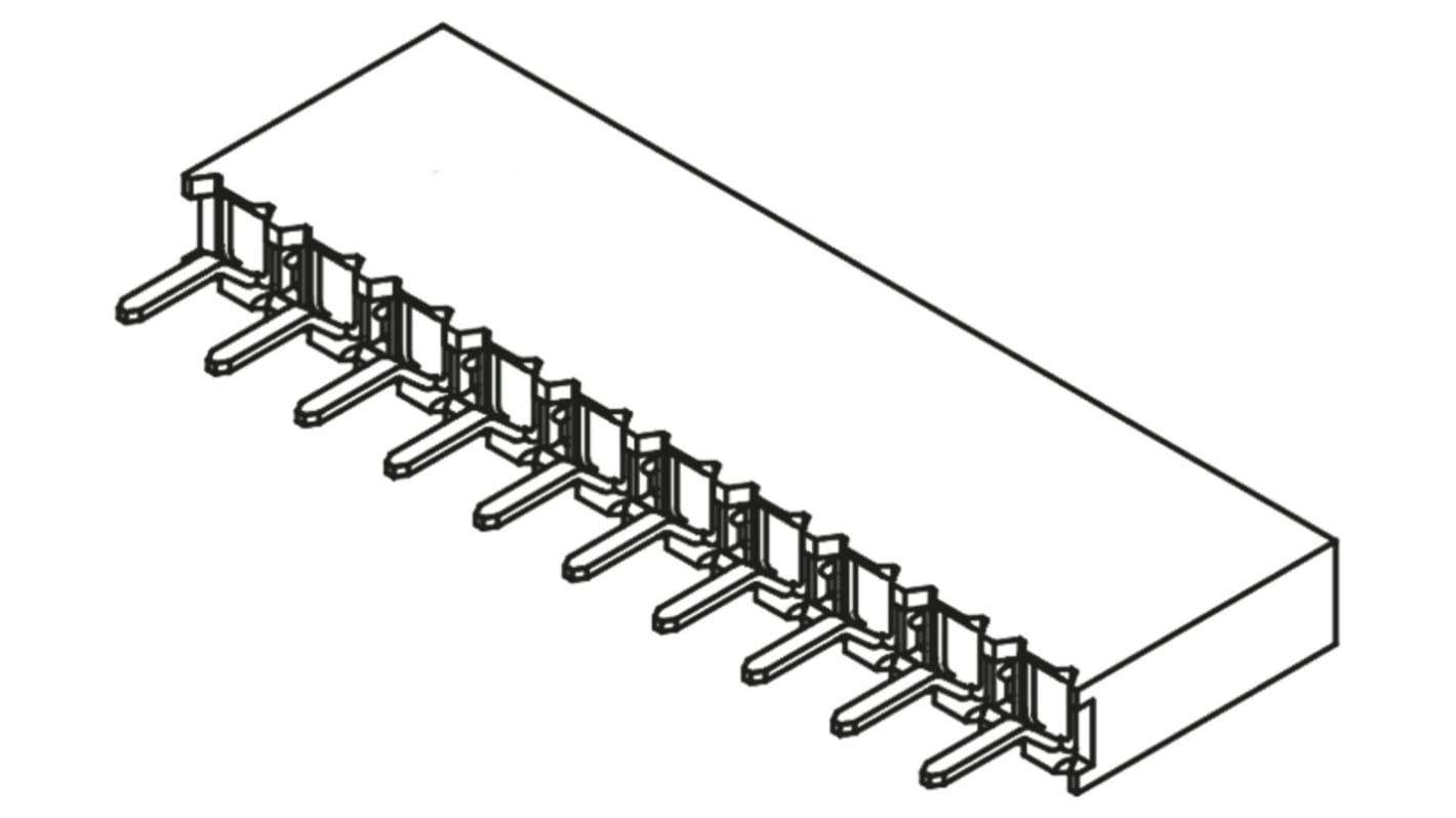 Samtec BCS Series Straight Through Hole Mount PCB Socket, 10-Contact, 1-Row, 2.54mm Pitch, Solder Termination